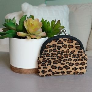 Leopard print change purse